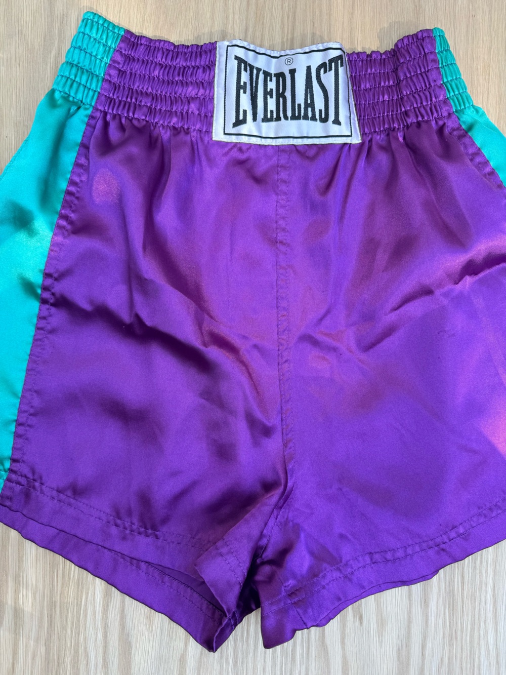 Vintage Everlast Purple Women's Shorts with Teal Waistband